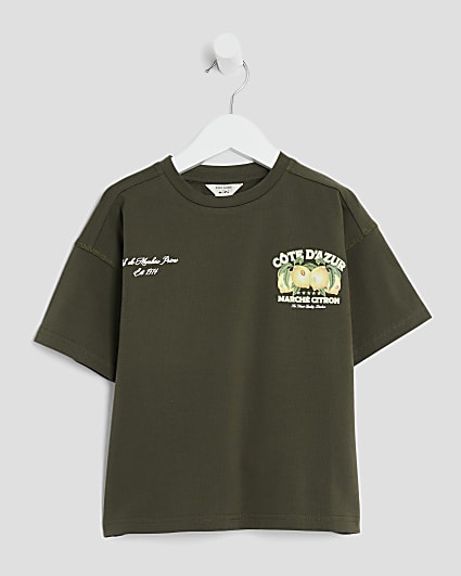 Mini Boys Khaki Cote Dazur Lemon T-Shirt