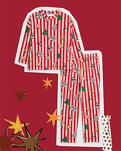 Nephthys Mini Girls Red Christmas Pyjama Set