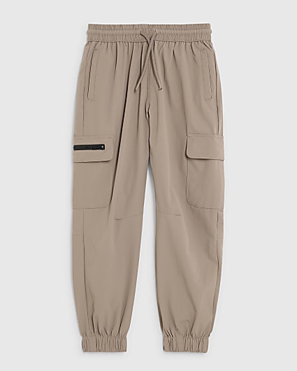 Boys Brown Zip Cargo Trousers