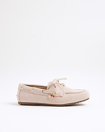 Girls Pink Charm Boat Shoes