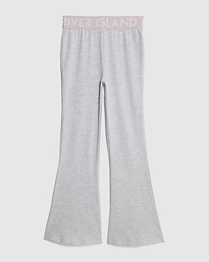 Girls Grey waistband Kickflare Leggings