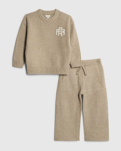Mini Boys Stone RR Knit Jumper Set