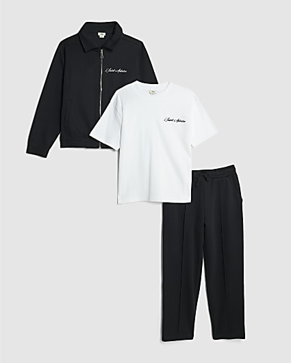 Boys Navy Pinstripe Shirt 3 Piece Set