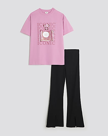 Girls Pink Perfume T-Shirt Set