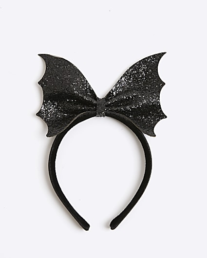Girls Black Halloween Bat Wing Headband