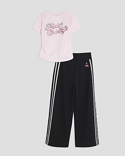 Girls Pink Cherry T-Shirt And Joggers Set