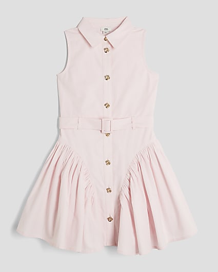 Girls Pink Prom Shirt Dress