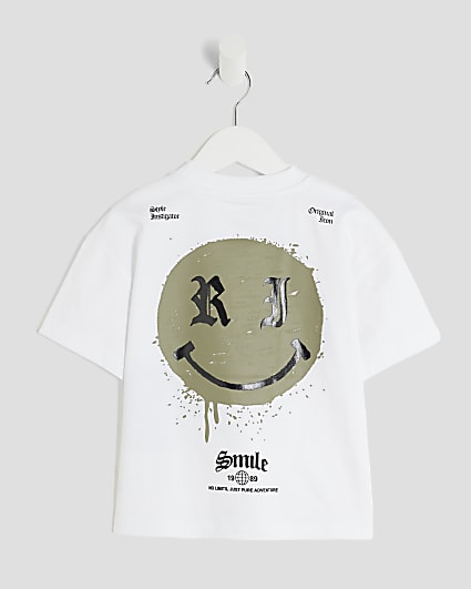 Mini Boys White Smile Gothic T-Shirt