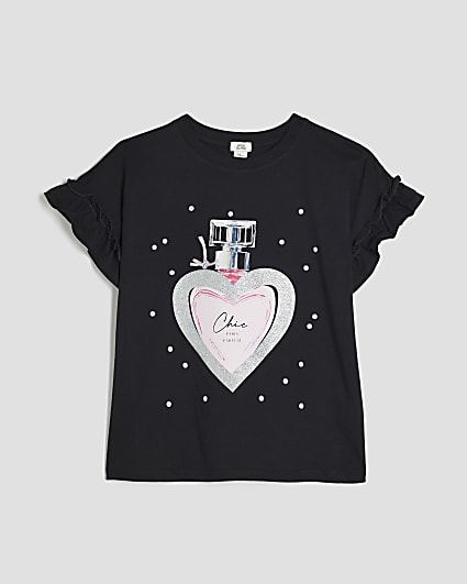 Girls Black Perfume T-Shirt
