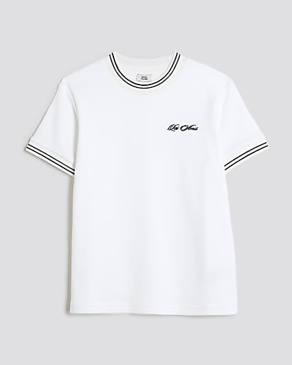 Boys Ecru Ringer Les Amis T-Shirt