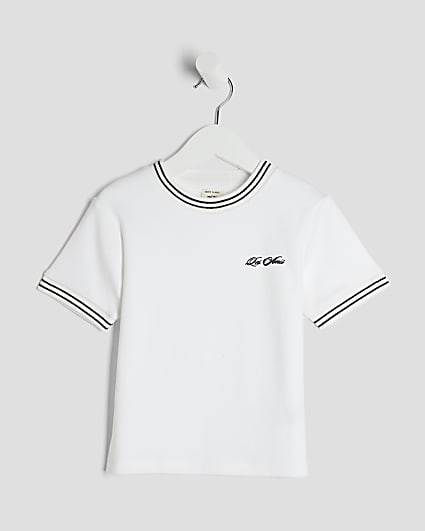Mini Boys Ecru Ringer Les Amis T-Shirt