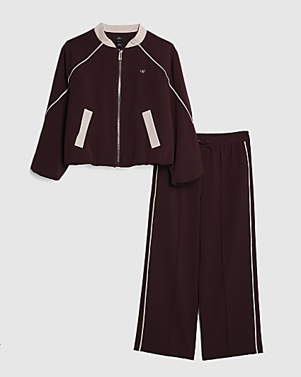 Girl red Bomber Jacks and Trousers Set