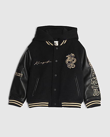 Mini Boys Black Japanese Bomber Jacket