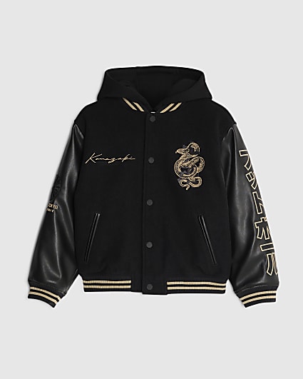 Boys Black Japanese Bomber Jacket