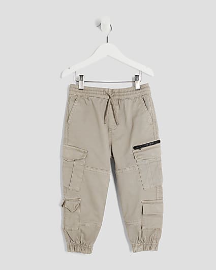 Mini Boys Beige Cargo Trousers