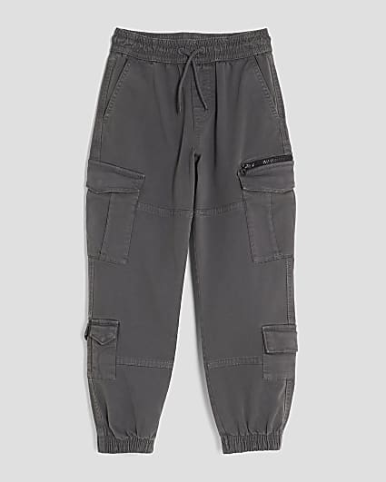 Boys Grey Cargo Trousers