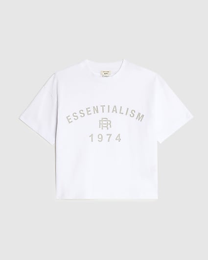 Mini Boys White Essentialism RR T-Shirt