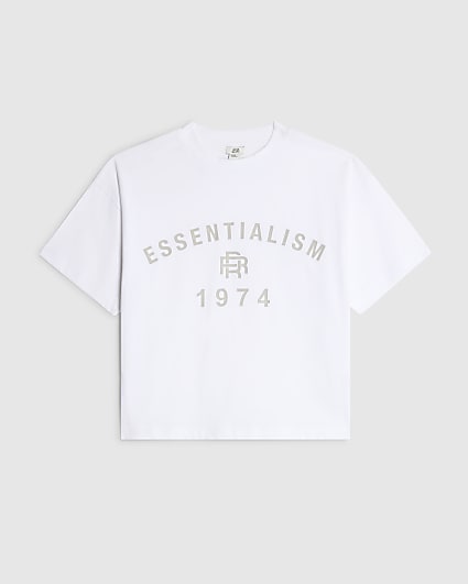 Boys White Essentialism RR T-Shirt