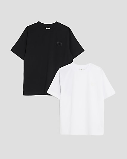Boys Black Pack Of 2 RR T-Shirt