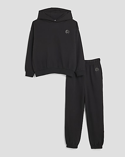 Boys Black RR Hoodie And Joggers Set