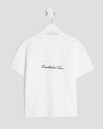 Mini Boys White Embossed Luminis T-Shirt