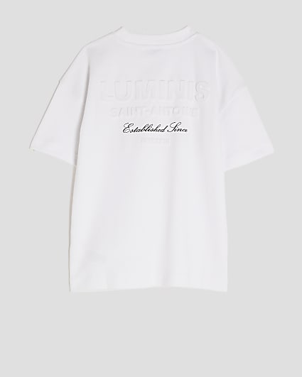 Boys White Embossed Luminis T-Shirt