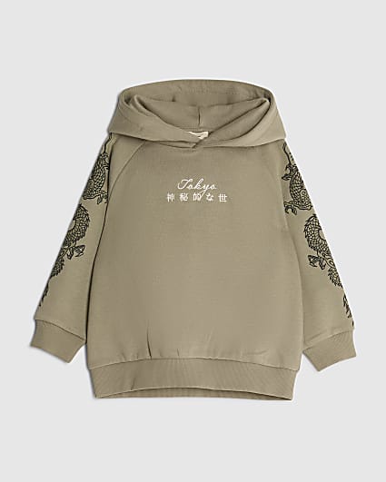 Mini Boys Khaki Japanese Hoodie