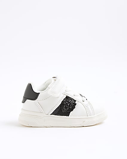 Mini Boys White Lion Head Trainers