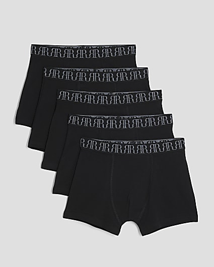 Boys Black Pack Of 5 Boxers
