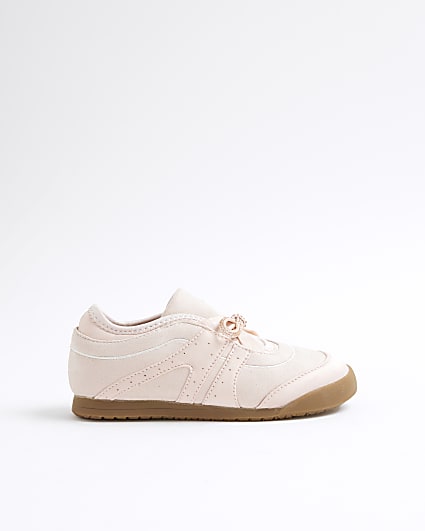 Girls Pink Bow Trainers