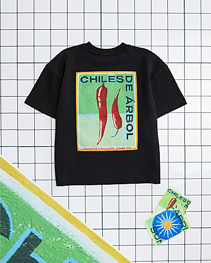 Boys Black Atlas Chili Patch T-Shirt
