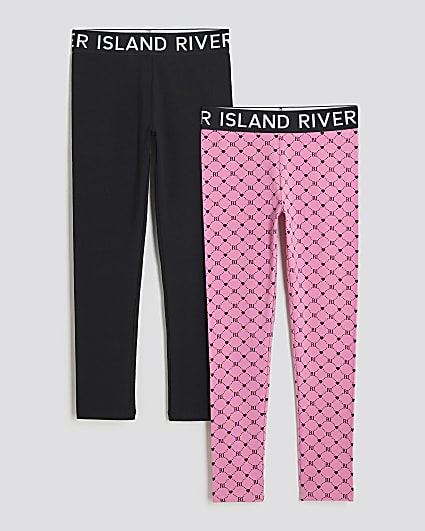 Girls Pink 2 pack2 RI Leggings