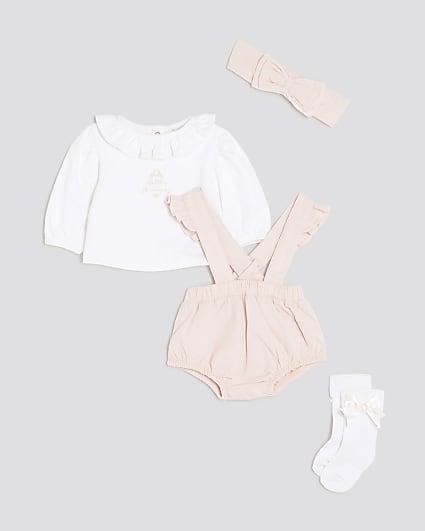 Baby Girls Pink Romper 4 Piece Set