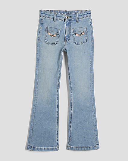Blue Snaffle Flared Jeans