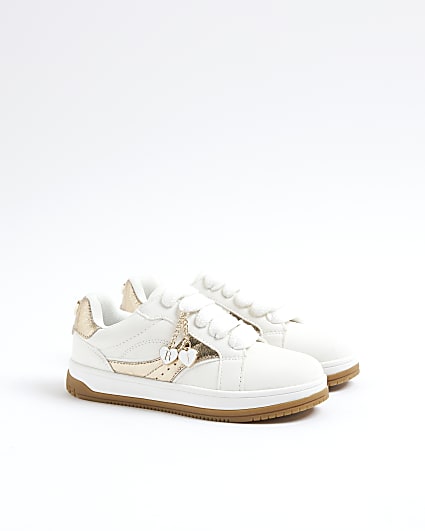 White Heart Charm Trainers