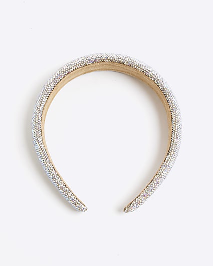 Girls Silver Crystal Hairband