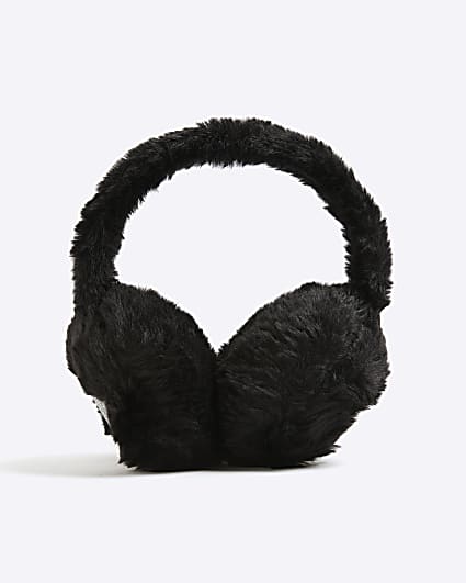Black Silver Sequin Star Earmuffs