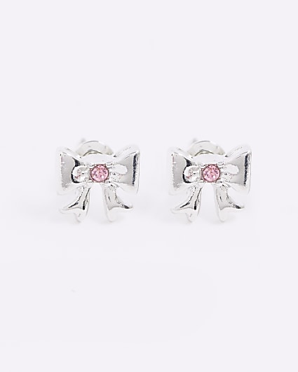 Silver Bow Earrings