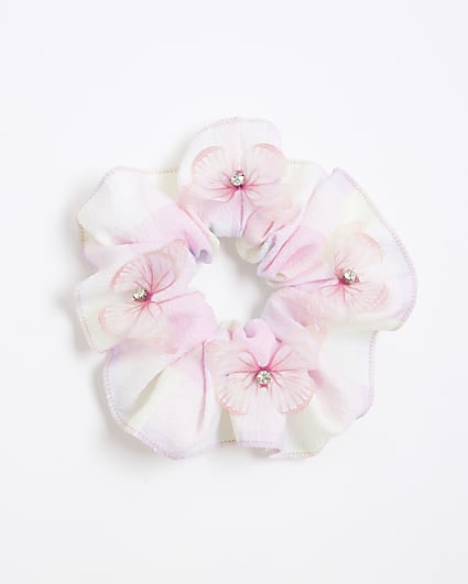 Girls Pink Butterfly Scrunchie