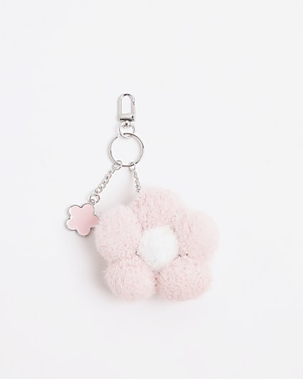 Girls Pink Flower Bag Charm