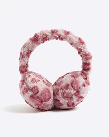 Pink Leopard Print Earmuffs