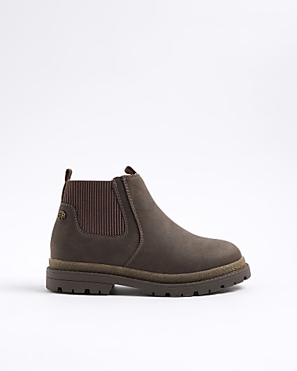 Mini Boys Brown Borg Lined Chelsea Boots