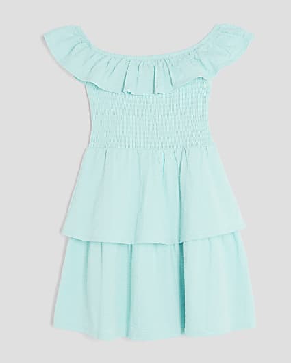 Girls Turquoise Bardot Rara Dress