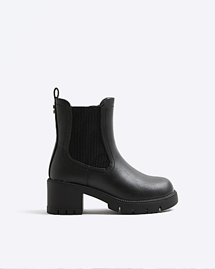 Girls Black Heeled Ankle Boots