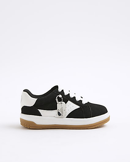 Mini Boys Black Lace Up Trainers