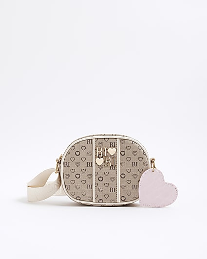 Girls Brown Monogram Curve Cross Body Bag