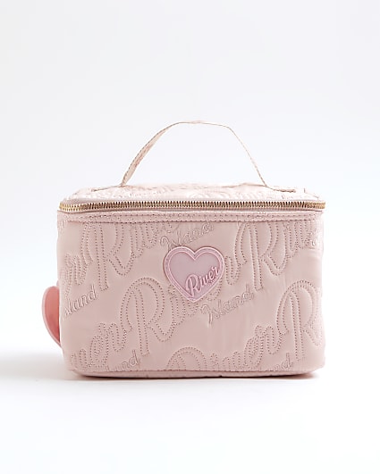 Girls Pink Nylon Script Lunchbox