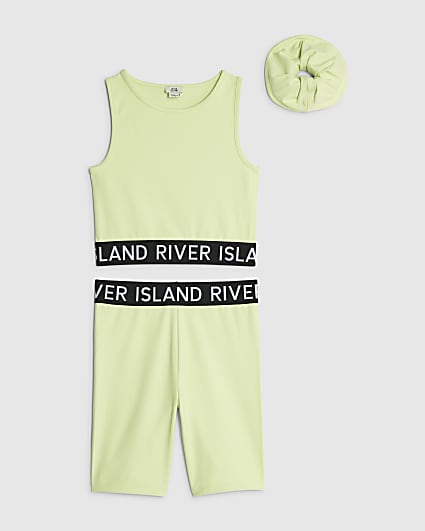 Girls Green Tank Top Set