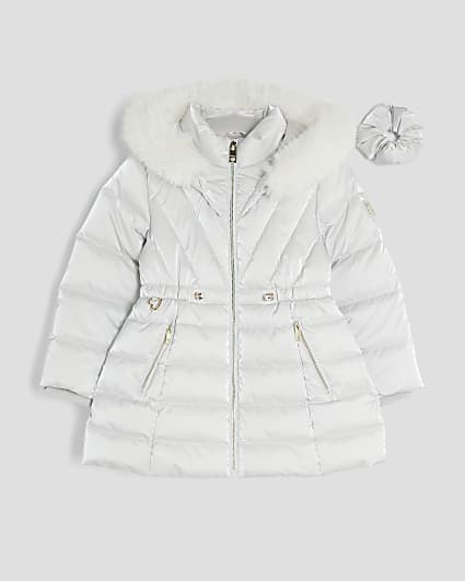 Girls Grey Padded Coat