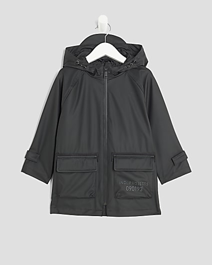 Mini Boys Black Raincoat